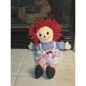 15" Raggedy Ann Traditional Cloth Doll Button Eyes Embroidered Features